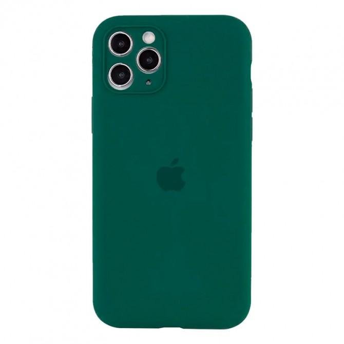 Оригинальный силиконовый чехол для iPhone 11 Pro Max Хвойно Зеленый FULL (SQUARE SHAPE)