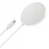 Беспроводное ЗУ Hoco CW28 Magnetic wireless fast charger MagSafe 15W White