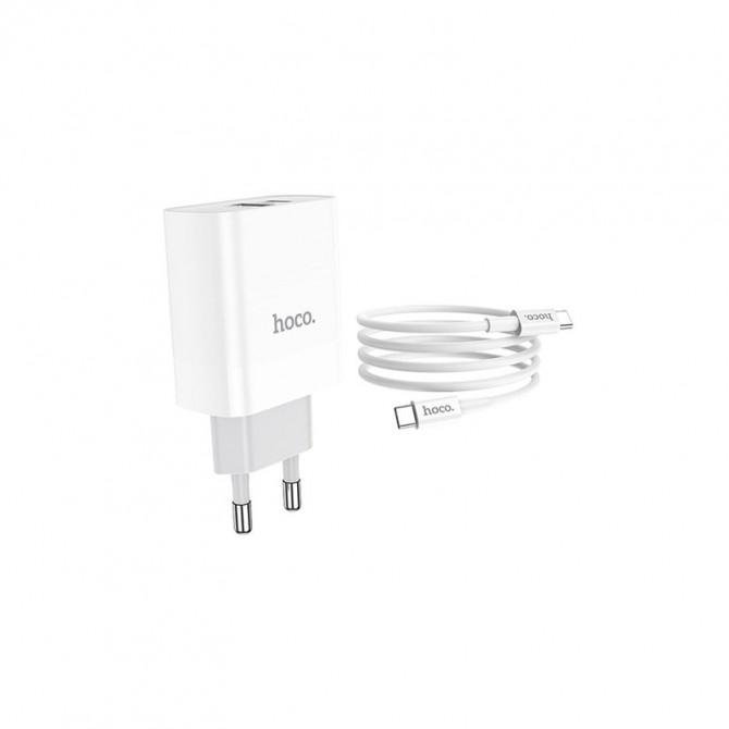 Сетевое зарядное устройство 1USB Hoco C80A Plus +Type-C PD20W QC3.0 White-1