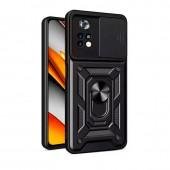Чехол HONOR Hard Defence Series Xiaomi Poco M4 Pro 4G Black (with Camshield and magnet)