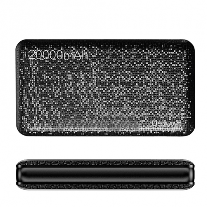 Повербанк Usams US-CD32 Mosaic Series 20000 mAh Чорний