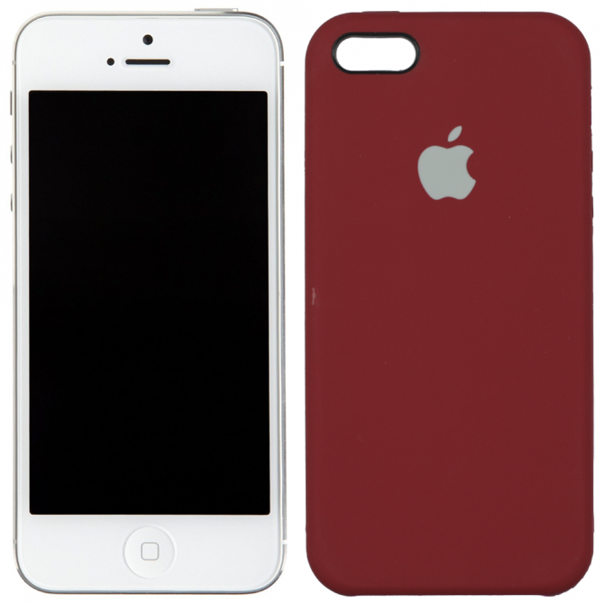 Чехол силиконовый для iPhone 5/5s/SE Клюква