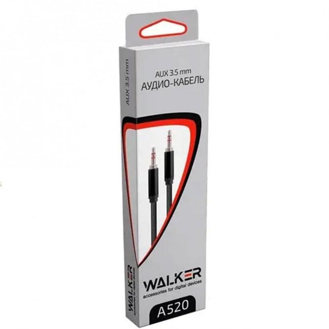 Кабель AUX Walker A520 тканина 3v Чорний-1