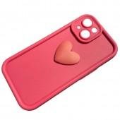 Чохол 3D Heart series for iPhone 15 Red