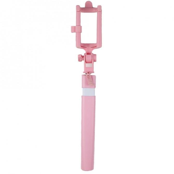 Монопод selfie CL-09 Рожевий + кнопка через 3,5"-1