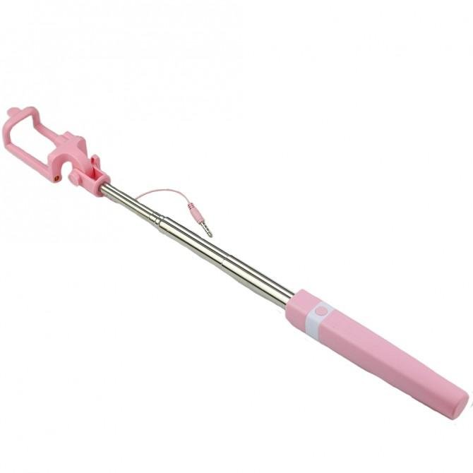 Монопод selfie CL-09 Рожевий + кнопка через 3,5"-2