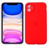 Оригінальний силіконовий чохол для iPhone 11 Червоний FULL (with camera protection)