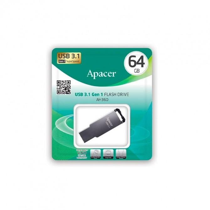 Накопитель Apacer USB 64Gb AH360 Ashy USB 3.1-1