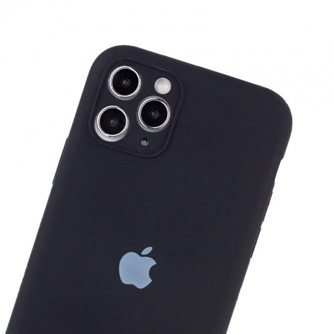 Оригінальний силіконовий чохол для iPhone 11 Pro Max Чорний FULL (with camera protection)-2