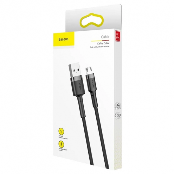 USB Cable Baseus Cafule MicroUSB (CAMKLF-GG1) Black/Grey 1m-3