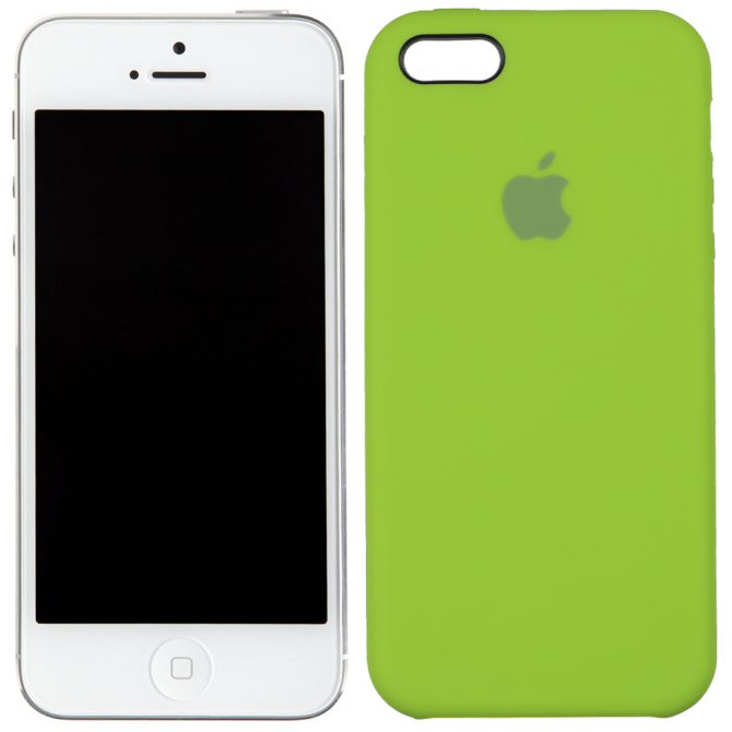 Чехол силиконовый для iPhone 5/5s/SE Ярко зеленый FULL