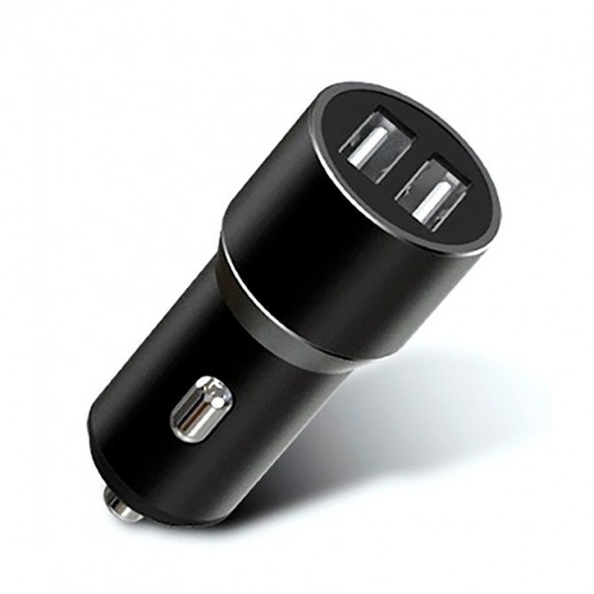 АЗП XO CC30 2.4A/2 USB Fast charger + Lightning Cable Black