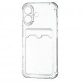 Чохол накладка-кардхолдер для iPhone 16 Plus Прозорий