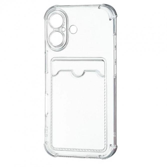 Чохол накладка-кардхолдер для iPhone 16 Plus Прозорий