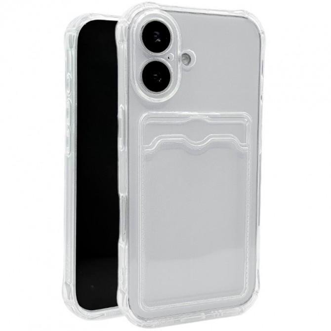 Чохол накладка-кардхолдер для iPhone 16 Plus Прозорий-2