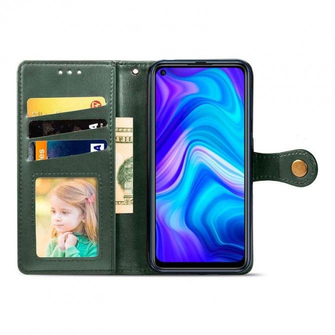Чехол-книжка GETMAN Gallant for Xiaomi Redmi Note 9/Redmi 10X Green-1