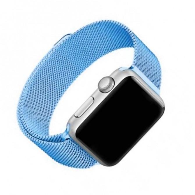 Ремешок для Apple Watch 42/44mm Steel Milanese Loop Голубой-2