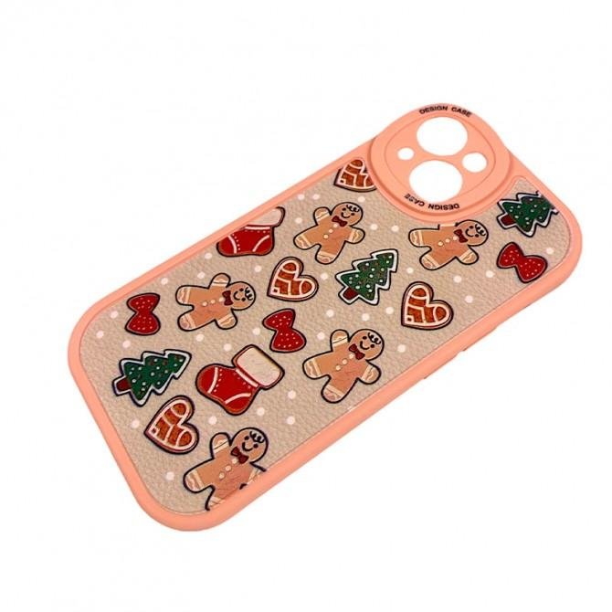 Чохол TPU Cute Christmas iPhone 13 Pink-2