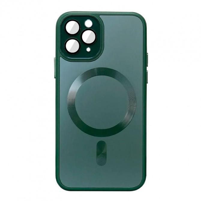 Чехол TPU+Glass Sapphire Midnight with MagSafe для Apple iPhone 14 Pro (6.1") Темно Зеленый