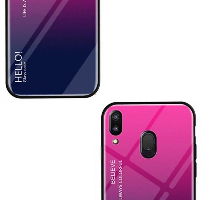 Чохол TPU Gradient HELLO Glass для Samsung A205/A305 Galaxy A20/A30 Рожевий DEL-3
