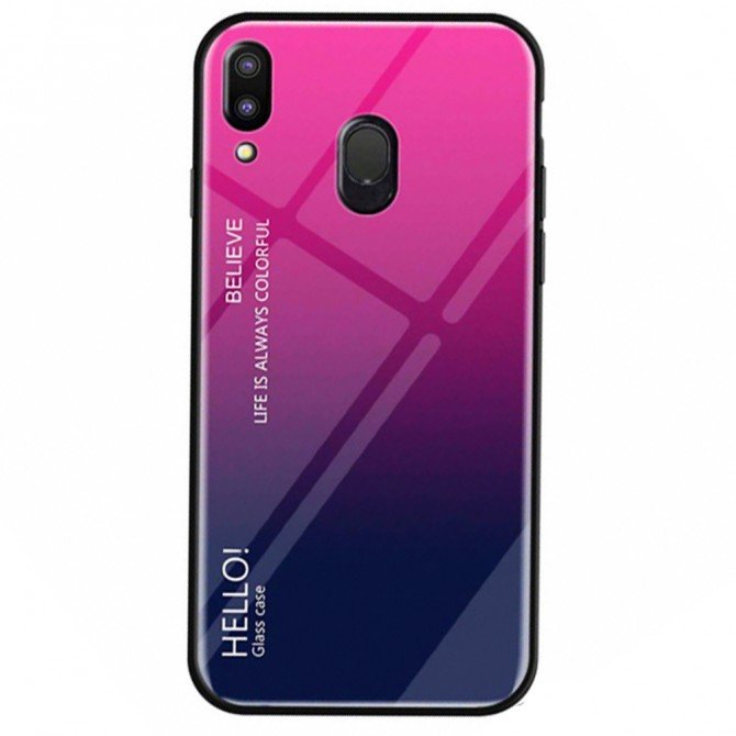 Чехол TPU Gradient HELLO Glass для Samsung A405 Galaxy A40 Розовый-3