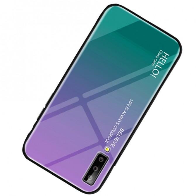 Чехол TPU Gradient HELLO Glass для Samsung A705 Galaxy A70 Голубой-3
