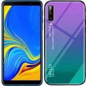 Чохол TPU Gradient HELLO Glass для Samsung A750 Galaxy A7 2018 Блакитний