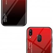 Чехол TPU Gradient HELLO Glass для Samsung M205 Galaxy М20 Красный