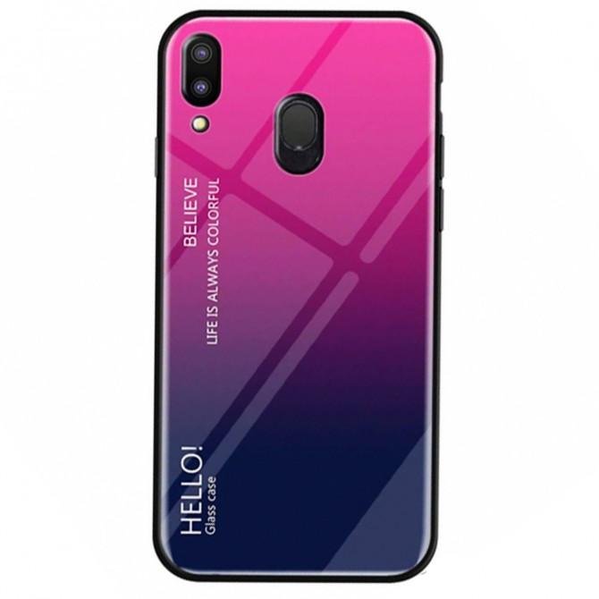 Чехол TPU Gradient HELLO Glass для Samsung M205 Galaxy М20 Розовый-1