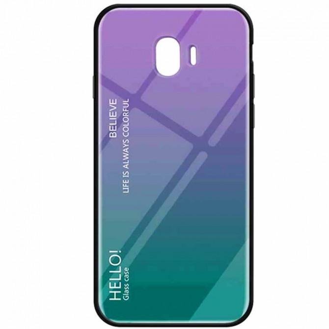 Чехол TPU Gradient HELLO Glass для Samsung J4 Голубой-1