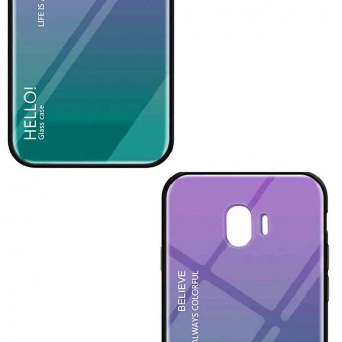 Чехол TPU Gradient HELLO Glass для Samsung J4 Голубой-2