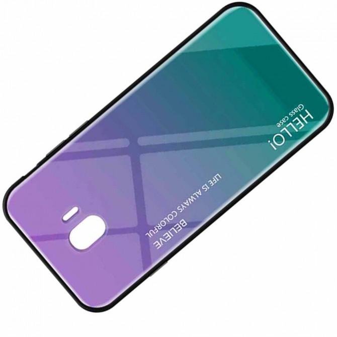 Чехол TPU Gradient HELLO Glass для Samsung J4 Голубой-3