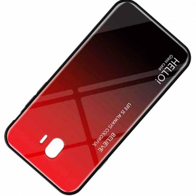 Чехол TPU Gradient HELLO Glass для Samsung J4 Красный-3