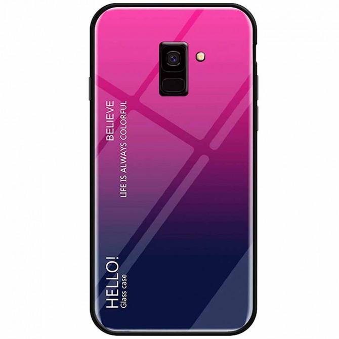 Чохол TPU Gradient HELLO Glass для Samsung J600 Рожевий-1