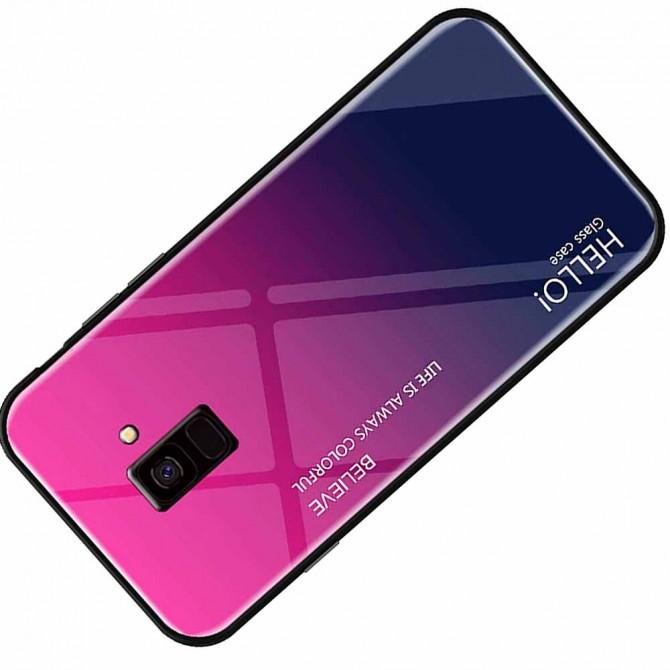 Чохол TPU Gradient HELLO Glass для Samsung J600 Рожевий-3