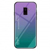Чехол TPU Gradient HELLO Glass для Samsung J600 Голубой Чехол TPU Gradient HELLO Glass для Samsung J600 Голубой