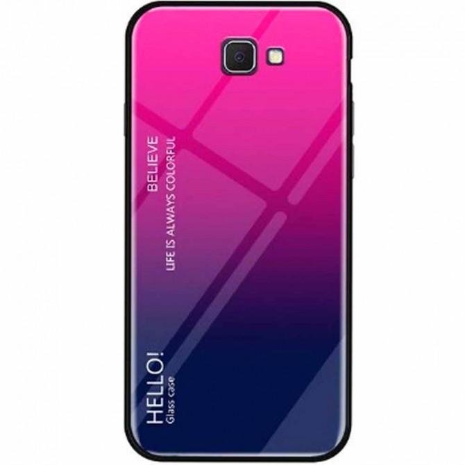 Чехол TPU Gradient HELLO Glass для Samsung J4 Plus Розовый-1