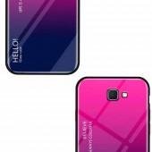 Чехол TPU Gradient HELLO Glass для Samsung J4 Plus Розовый