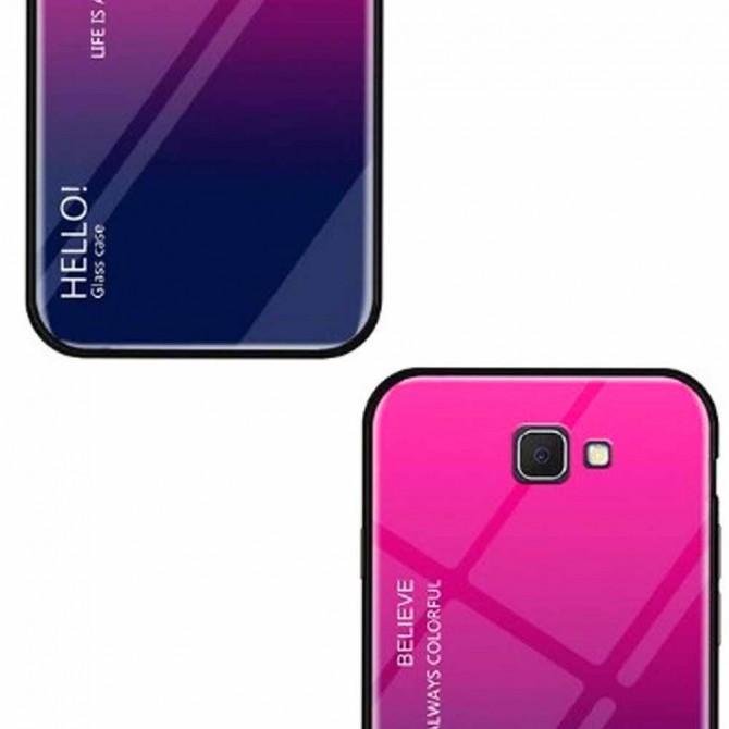 Чехол TPU Gradient HELLO Glass для Samsung J4 Plus Розовый-2