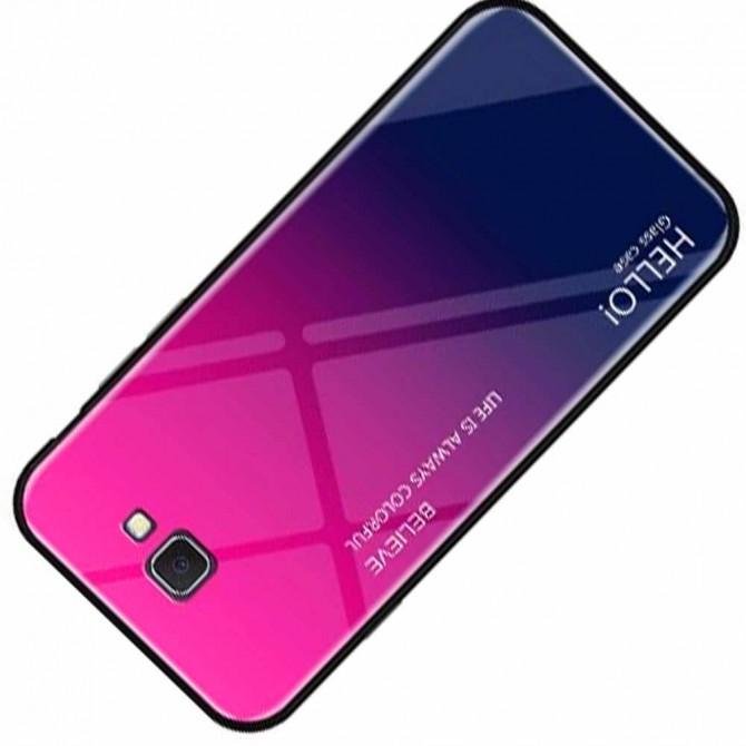Чехол TPU Gradient HELLO Glass для Samsung J4 Plus Розовый-3
