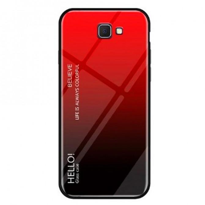 Чохол TPU Gradient HELLO Glass для Samsung J4 Plus Червоний-1