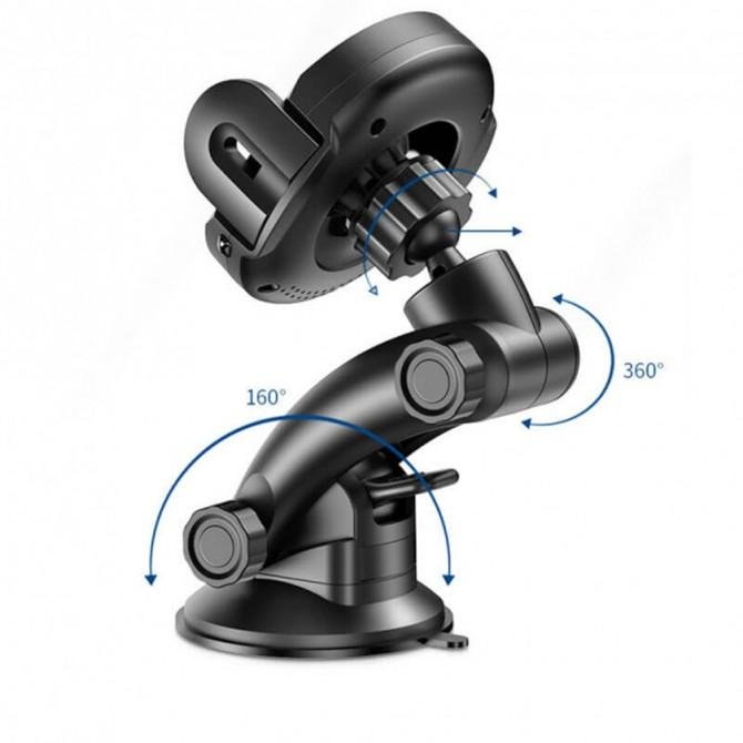 Автодержатель USAMS US-CD94 + Беспроводная зарядка Чёрный-3