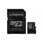 Карта памяти Kingston microSDXC 64Gb UHS-I A1 (Class 10) + SD adapter