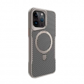 Чехол TPU+PC Metal Buttons with MagSafe Carbon Ring для Apple iPhone 15 Pro Max (6.7) Серый