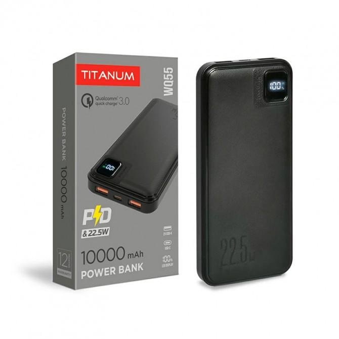 Дополнительная батарея Titanium TPB-727S-WQ55 22.5W QC+PD 10000mAh Black