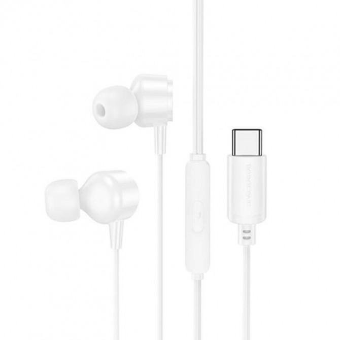 Провідні навушники Borofone BM94 Sonar universal Type-C 1.2m White
