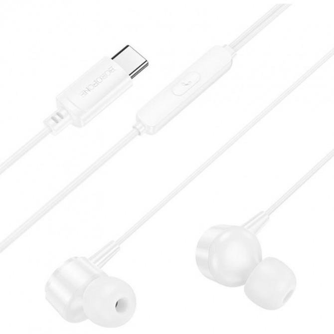 Провідні навушники Borofone BM94 Sonar universal Type-C 1.2m White-2