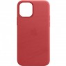 Шкіряний чохол Leather Case (AA Plus) with MagSafe для Apple iPhone 14 Pro Max (6.7'') Crimson