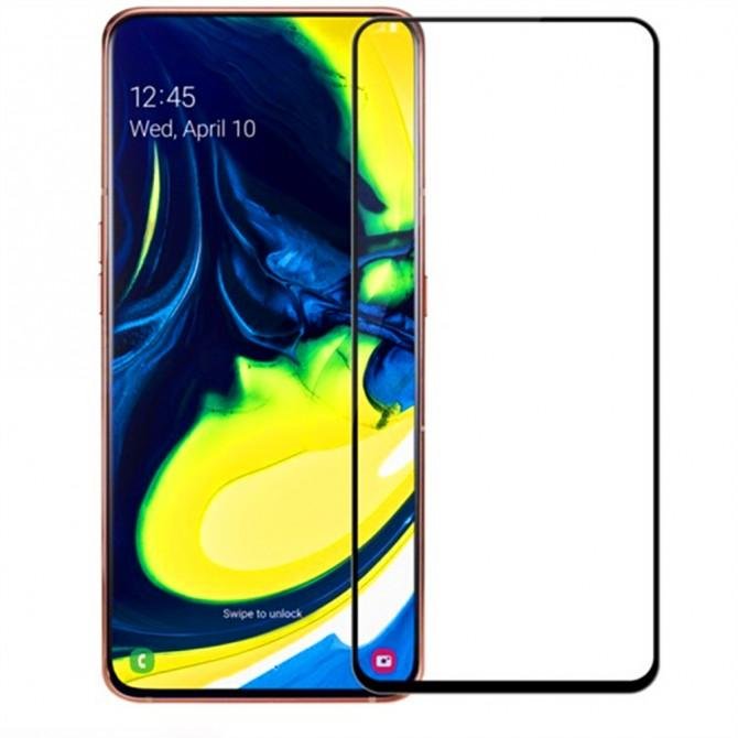Защитное стекло для SAMSUNG A805/A905 Galaxy A80/A90 (2019) Full Glue (0.25 мм, 2.5D, чёрное) ЛЮКС
