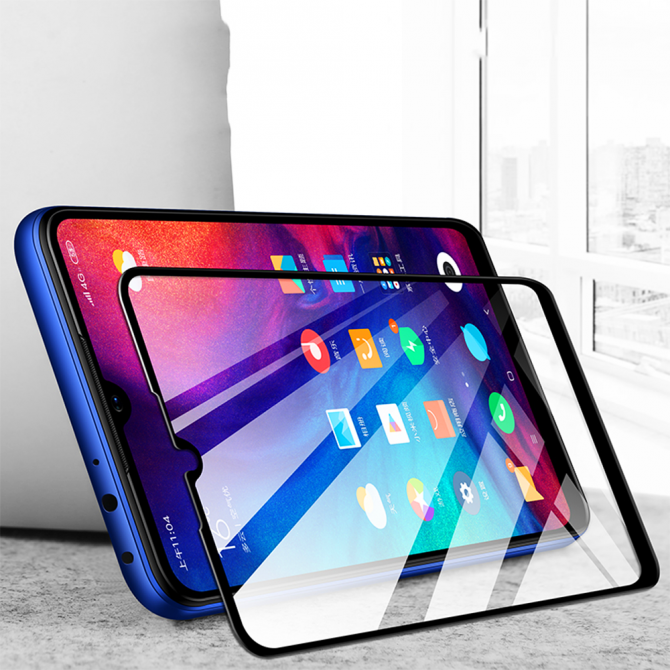 Защитное стекло для XIAOMI Mi9/Mi9X Full Glue (0.25 мм, 2.5D, чёрное) ЛЮКС-2